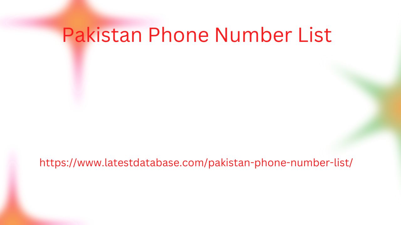 Pakistan Phone Number List